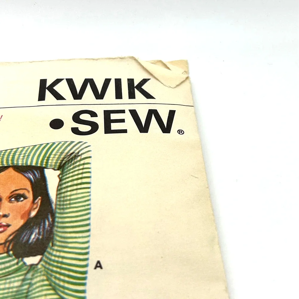 Kwik Sew Vintage‎ Retro 1970's Pattern #601 Ribbing Tops 3 Styles Size 6-18